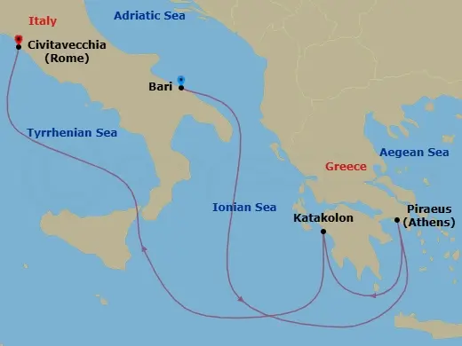 Itinerary schematic diagram