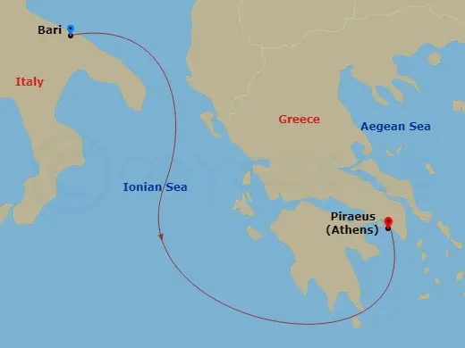 Itinerary schematic diagram