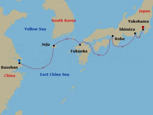 Itinerary schematic diagram