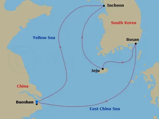 Itinerary schematic diagram
