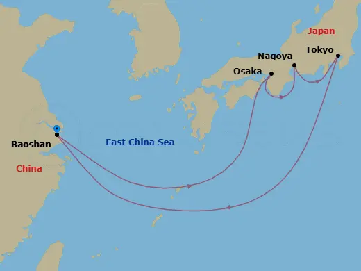 Itinerary schematic diagram