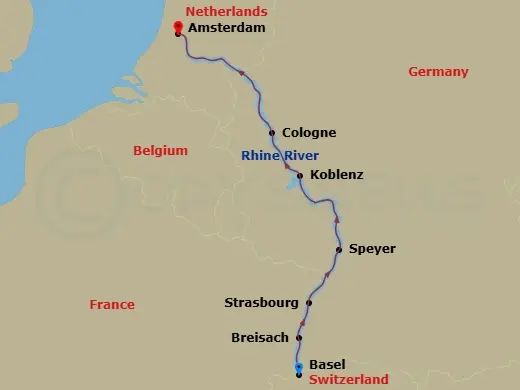 Itinerary schematic diagram