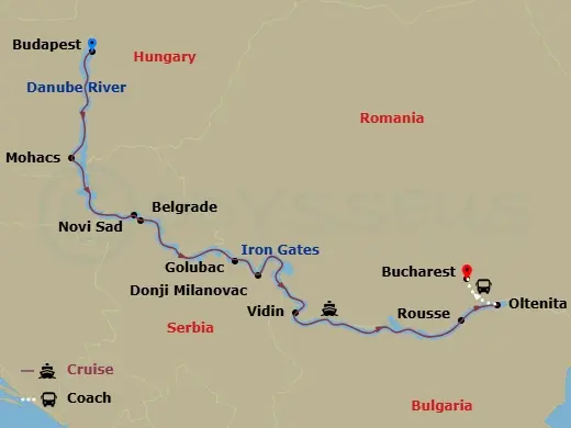 Itinerary schematic diagram