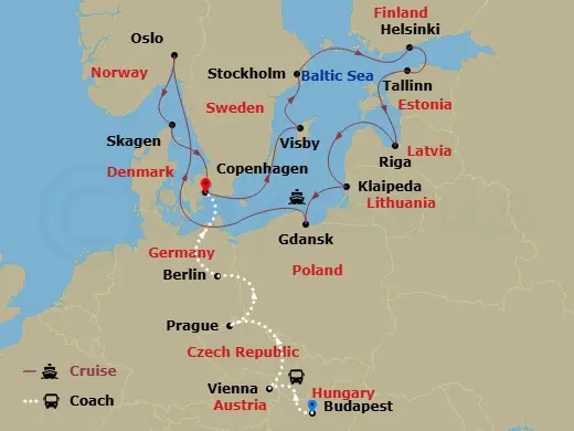Itinerary schematic diagram