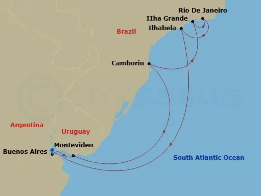 Itinerary schematic diagram