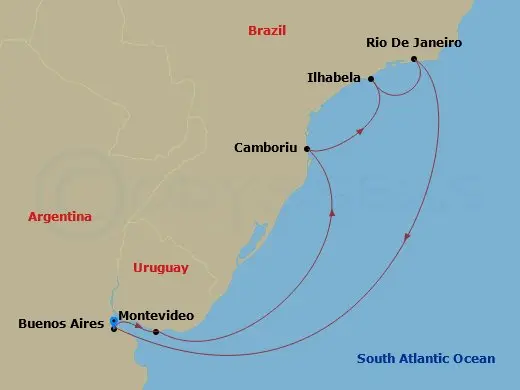 Itinerary schematic diagram