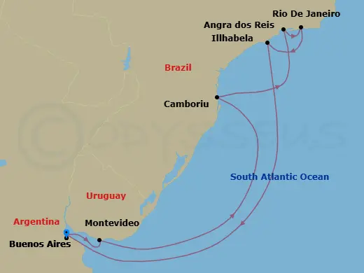 Itinerary schematic diagram