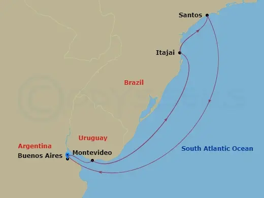 Itinerary schematic diagram