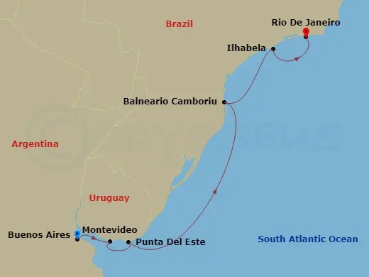 Itinerary schematic diagram