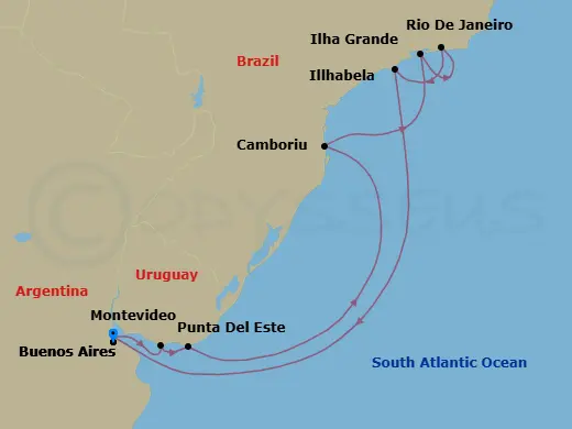 Itinerary schematic diagram