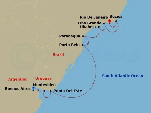 Itinerary schematic diagram