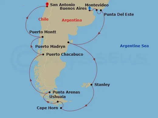 Itinerary schematic diagram