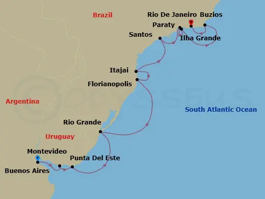 Itinerary schematic diagram
