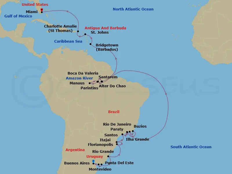 Itinerary schematic diagram