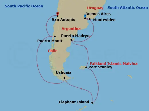 Itinerary schematic diagram