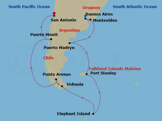 Itinerary schematic diagram