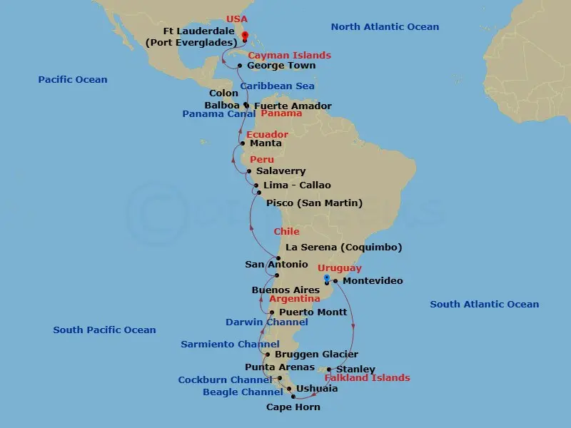Itinerary schematic diagram
