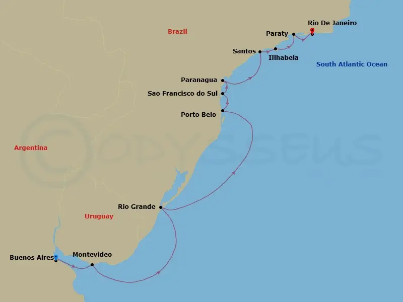 Itinerary schematic diagram