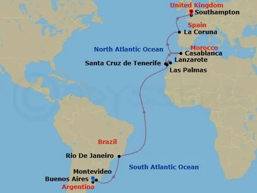 Itinerary schematic diagram