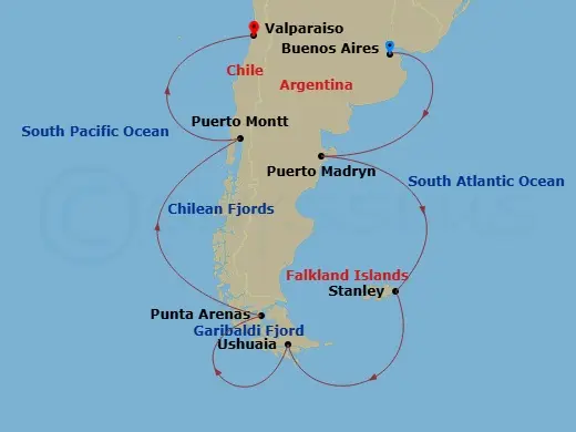 Itinerary schematic diagram