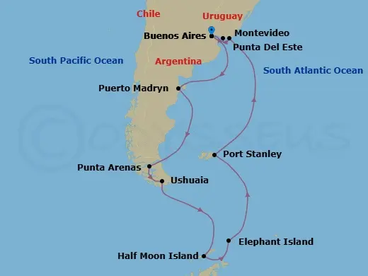 Itinerary schematic diagram