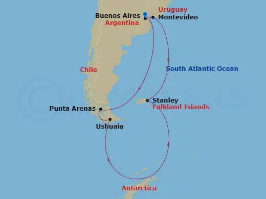 Itinerary schematic diagram
