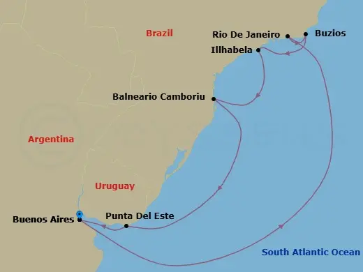 Itinerary schematic diagram