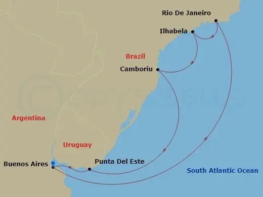 Itinerary schematic diagram