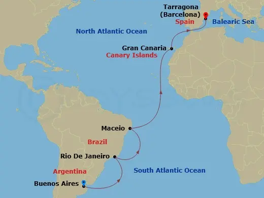 Itinerary schematic diagram