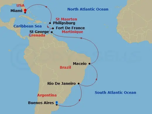 Itinerary schematic diagram
