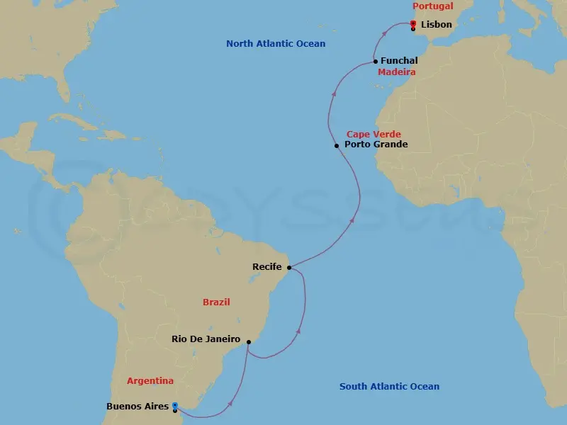 Itinerary schematic diagram