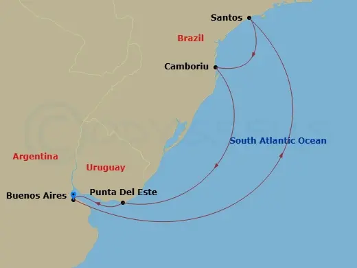 Itinerary schematic diagram