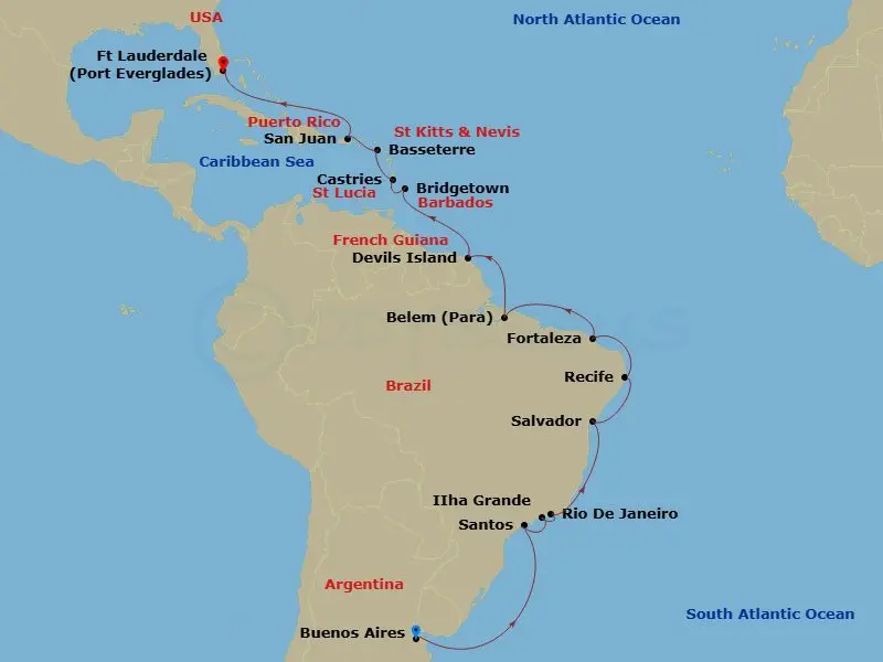 Itinerary schematic diagram
