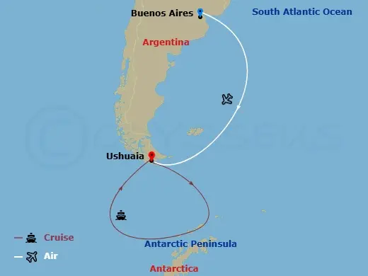 Itinerary schematic diagram