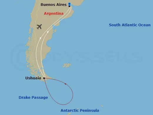 Itinerary schematic diagram