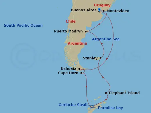 Itinerary schematic diagram
