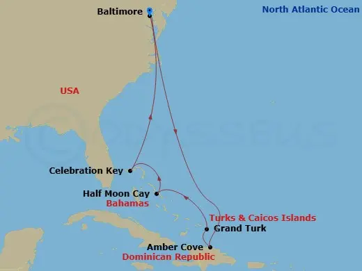 Itinerary schematic diagram