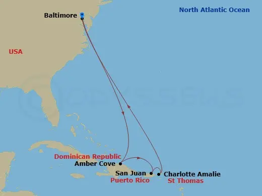 Itinerary schematic diagram