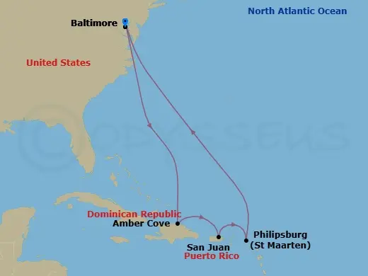 Itinerary schematic diagram