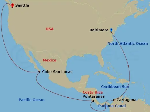 Itinerary schematic diagram