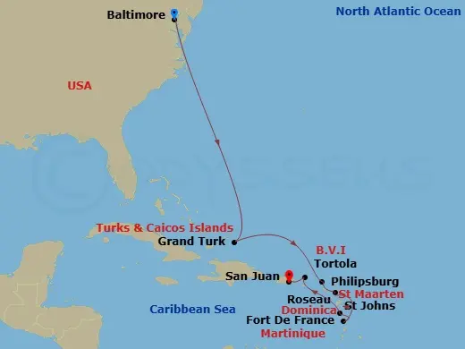 Itinerary schematic diagram