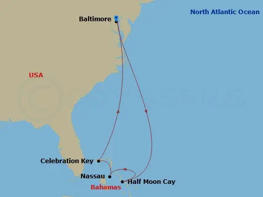Itinerary schematic diagram