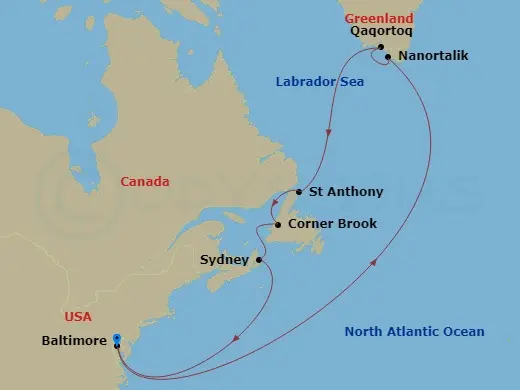 Itinerary schematic diagram