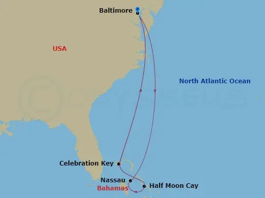 Itinerary schematic diagram
