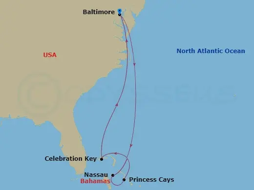 Itinerary schematic diagram