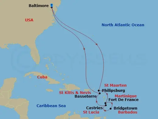 Itinerary schematic diagram