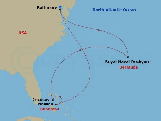 Itinerary schematic diagram
