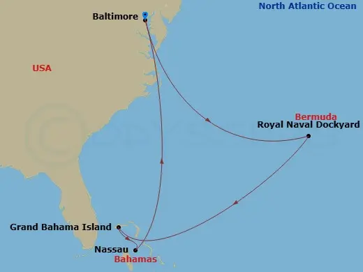 Itinerary schematic diagram