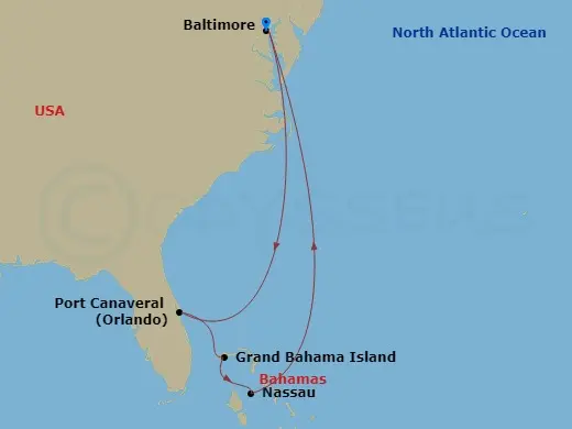 Itinerary schematic diagram