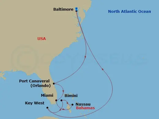 Itinerary schematic diagram